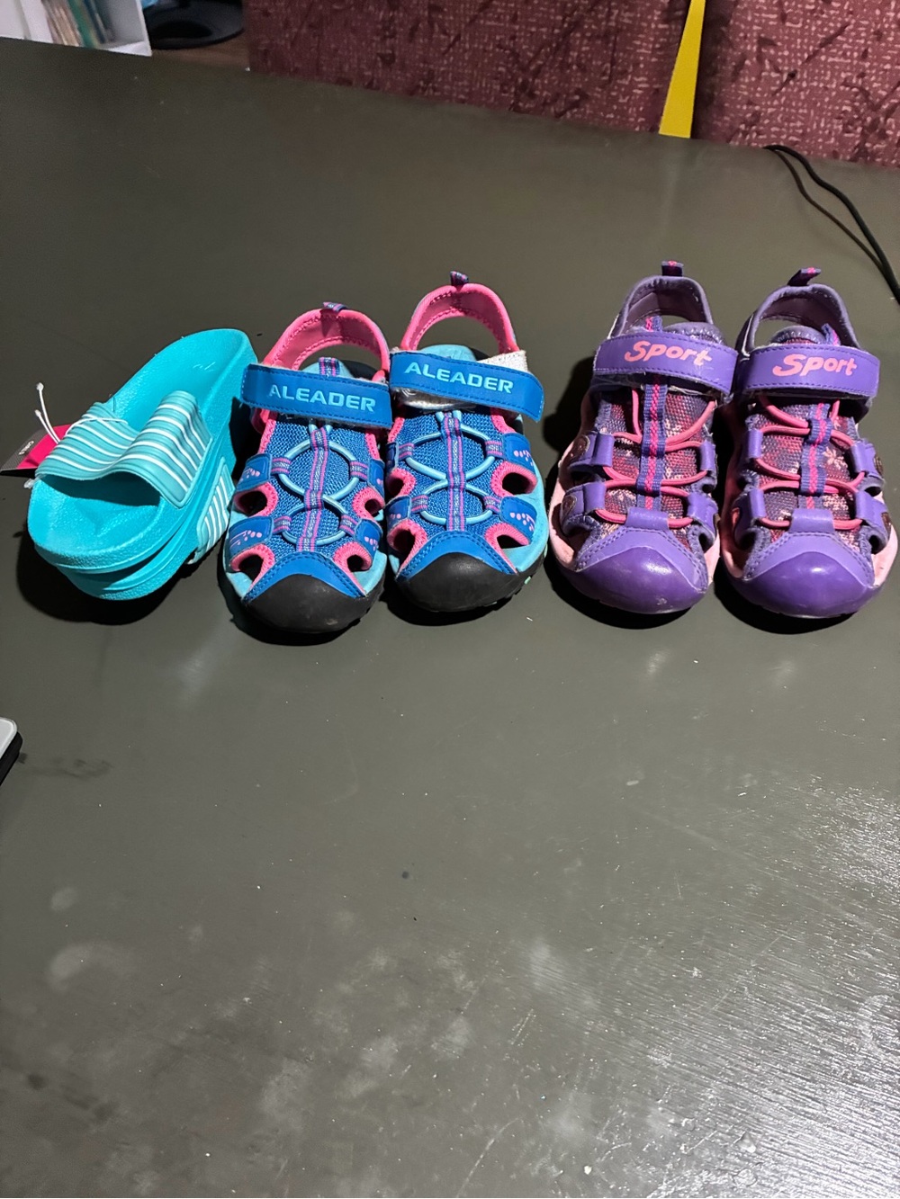 Kids Blue & Pink Athletic Sandals - Comfortable Active Footwear set of 3 size 1